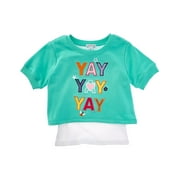 Flapdoodles girls Mock 2-Fer Top, 3T