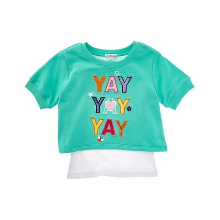 Flapdoodles girls Mock 2-Fer Top, 4