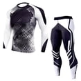 thumbnail image 2 of Minnieouse Ropa interior térmica masculina Traje de compresión Calzoncillos largos Invierno Deportes al aire libre Función Ropa de entrenamiento Fitness conjuntos de ropa Punto blanco SG Minnieouse AP013677-07, 2 of 6