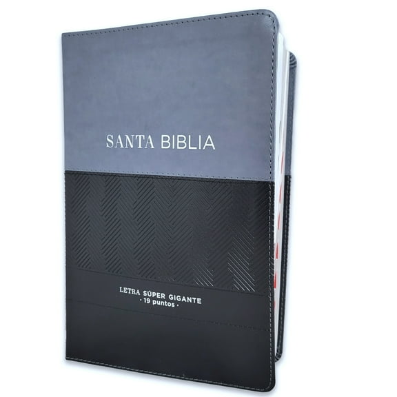 Biblia Letra Super Gigante 19 puntos Mediana RV1960 imit piel negro geometrico con indice