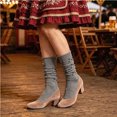 thumbnail image 2 of Yuanlong Womens Mid-Calf Socks Elegant Knit Hosiery Everyday Comfort Soft Daily Wear Breathable Hosiery, 2 of 4