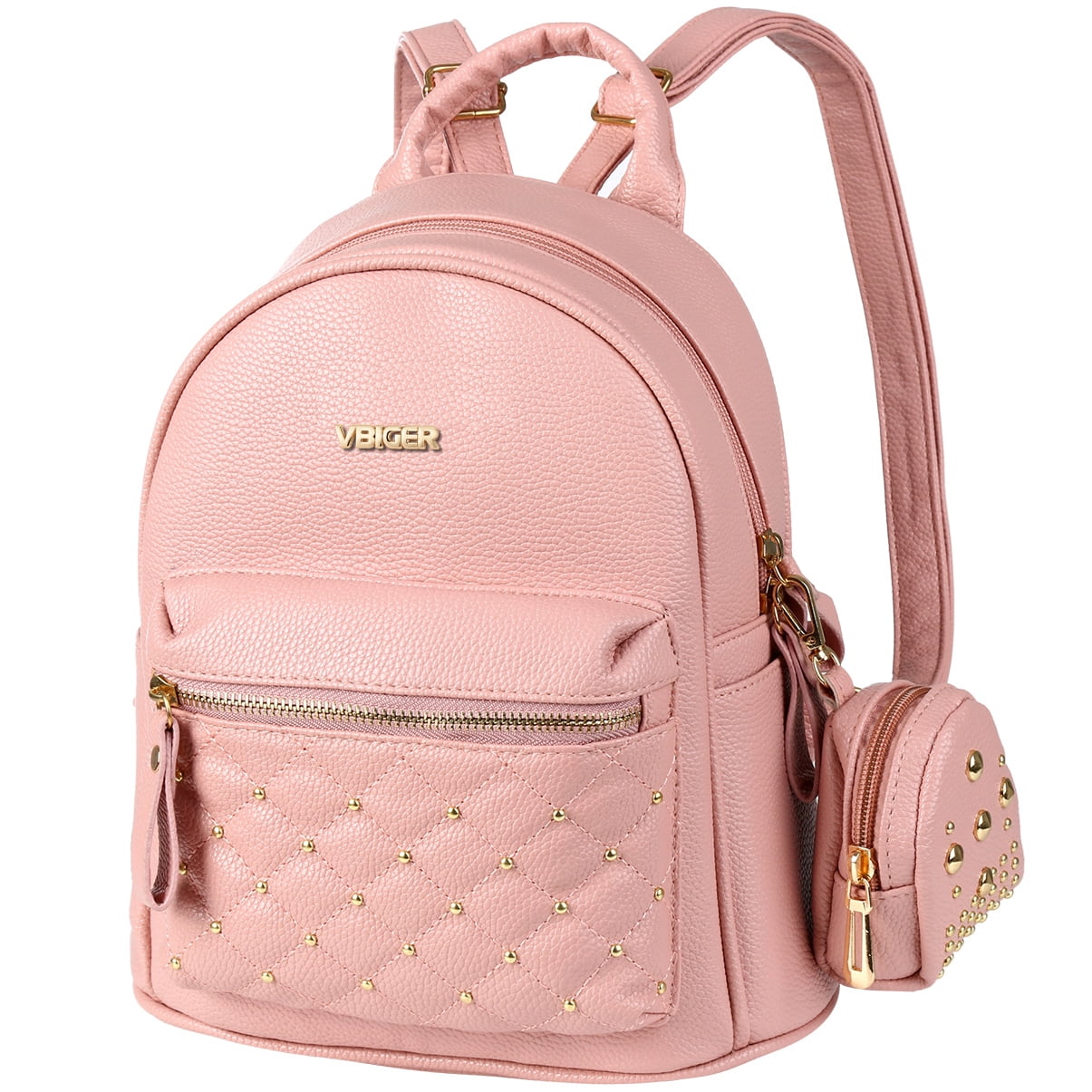 Women's Rivets Genuine Leather Handbag Shoulder Bag Backpack School Bag Rucksack 