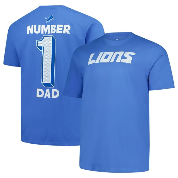 Men's-Fanatics Blue Detroit Lions Big & Tall Number One Dad T-Shirt