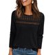 thumbnail image 3 of Camisa de Larga con Encaje para Mujer, Top de Otoño, Moda Elegante, Informal, Tipo Túnica, Suéter, Ropa de . Negro L, 3 of 8