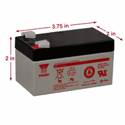 Yuasa NP1.2-12 12V, 1.2Ah Rechargeable SLA Battery, Terminals