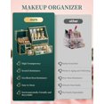 thumbnail image 4 of Makeup Organizer Green– Large Vanity Organizer for Skincare, Lipsticks, Perfume & Brushes – Countertop Cosmetic Storage Box for Women, Bathroom or Dresser., 4 of 12
