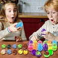 thumbnail image 2 of Eqslft Easter Eggs with Sticky Stretchy Toys Inside –12 Pack Filled Easter Eggs, Assorted Easter Elements, Surprise Party Favors for Kids, Egg Hunt, Easter Basket Stuffers, 2 of 7