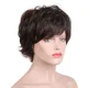 thumbnail image 4 of Pelucas cortas de cabello humano para mujeres Peluca de cabello humano natural para mujeres blancas Pelucas de cabello humano marrón oscuro con flequillo JAMW Sencillez, 4 of 5