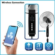 Technical Pro WIFI Enabled 16 Inch Standing Fan with Oscillating Feature, Voice Control and Smart Home App (Black)