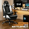 thumbnail image 2 of EGAMING Ergonomic Gaming Chair with Footrest and Lumbar Support, White, 2 of 8