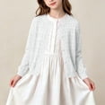 thumbnail image 2 of Besolor Toddler Girls Boy Clothes Cardigan Crewneck Button down Long Sleeve Shirts Hollow out Casual Knitted Jacket Tops(1-2 Years,White), 2 of 7