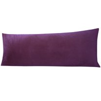 Organictune Velvet Long Body Pillowcase, Super Soft and Cozy Luxury Fuzzy Body Pillow Cover with Zipper Closure, Purple, 20" x 54"