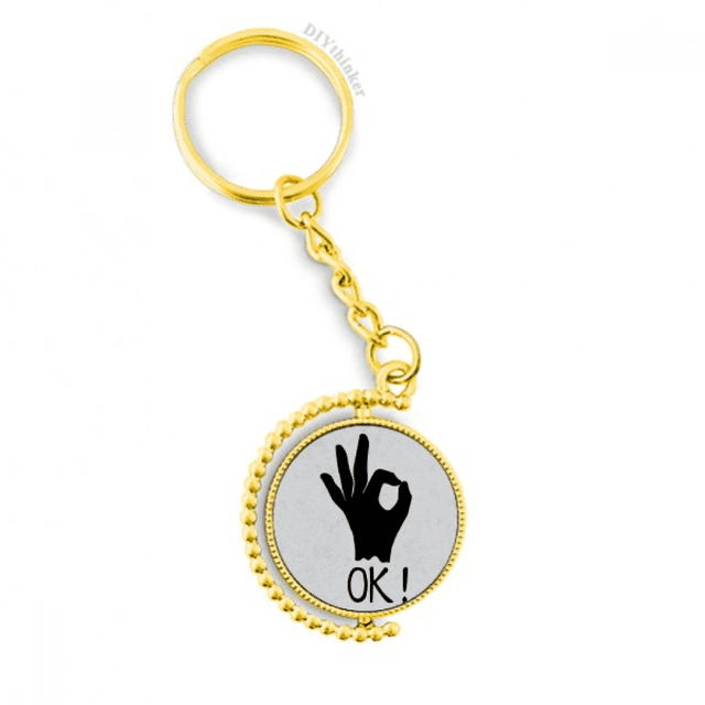ok outline personalized gesture metal connector key chain accessory en keyholder
