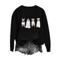 thumbnail image 2 of qelini Crewneck Sweatshirts Women Oversized Graphic Halloween Long Sleeved Sweatshirt No Hood Trendy Novelty Print Spooky Season Halloween Day Event Pullover Fall Winter Loose Tops Black 2XL, 2 of 5