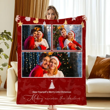 Custom Christmas Blanket – Personalized Photo & Text Soft Flannel Throw Blanket Custom Throw Blanket 30 x40 3 Photos Perfect Christmas Gift Custom Christmas Blanket – Personalized Photo & Text Soft Flannel Throw Blanket Custom Throw Blanket 30 x40 3 Photos Perfect Christmas Gift
