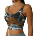 thumbnail image 2 of Rateoe Realistic Cute Sea Turtle Print Womens' Sports Bras Scoop Neck Sports Vest- Padded U Back Seamless High Impact Support, 2 of 7