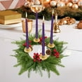 thumbnail image 6 of EWASWON Christmas "Advent Christmas Candlestick Wreath, Green with Red Accents, Indoor Table Centerpiece Holiday Party Decoration", 6 of 6