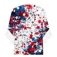 thumbnail image 3 of 4th of July Shirts Women 3/4 Length Ruffle Sleeve Tops V Neck Button Down Blouse American Flag Shirt, 3 of 4