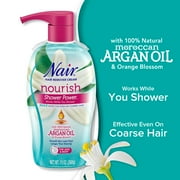 Nair Hair Remover Cream Nourish Shower Power Moroccan Argan Oil, 13 oz.