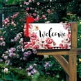 thumbnail image 4 of Housse Magnétique de Boîte aux Lettres Welcome 21x18 Po Tulipes Rouges, Fleurs de Printemps, Papillon Tissu Imperméable pour Décoration de Jardin et de Cour, 4 of 6