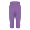 thumbnail image 5 of UVEASISHA Capri Leggings for Women Ribbed Knit Cutout Yoga Capris High Waisted Cropped Summer Pants Purple XXL, 5 of 7