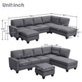 thumbnail image 6 of 104.3*78.7" Modern L-shaped Sectional Sofa,7-seat Linen Fabric Couch Set with Chaise Lounge and Convertible Ottoman for Living Room,Apartment,Office,3 Colors, 6 of 9