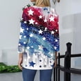 thumbnail image 4 of HAVUITYY Independence Day 3/4 Sleeve Sweaters for Womens, Plus Sized Fashion Flag Printed Crew-Neck Pullover, Women's Spring Going Out Tops for Gifts & Wear, 4 of 5