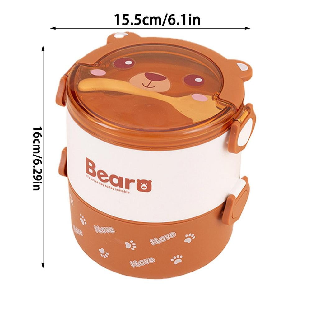 Tohuu Thermal Lunch Box For Hot Food Leak Proof Large Capacity Eyeglass  Bear Bento Box Double Layer Portable Lunch Containers For Hot Food Vacuum Thermos  Lunch Box impart 