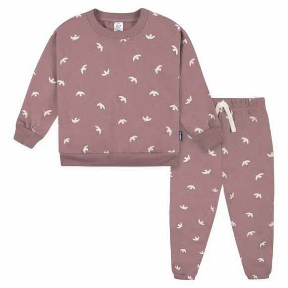 Set Sudadera y Pants Gerber Niña Rosa Talla 4T