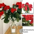 Artificial Geraniums Silk Flower,Faux Bushes Outdoor Fake Geraniums,UV