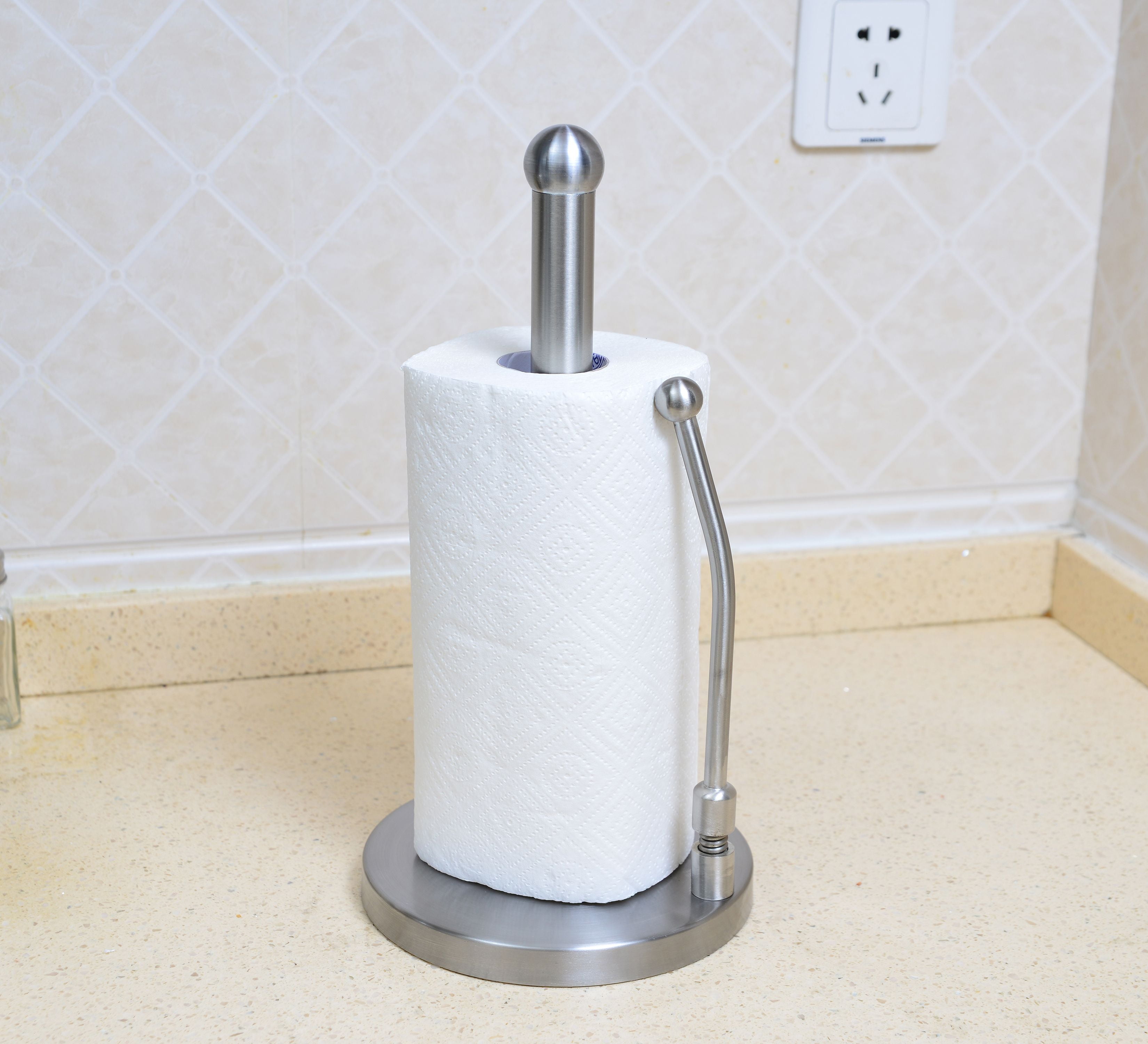 Kitchen Details Paper Towel Holder with weighted base in Stainless