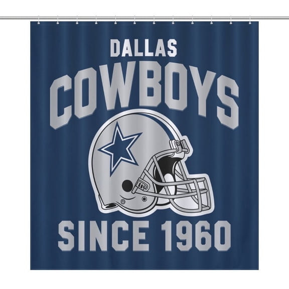 Football Cowboys Shower Curtain Modern Home Bathroom Bathtub Decor Waterproof Fabric with Hooks