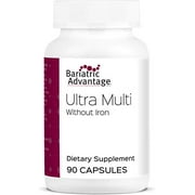 Bariatric Advantage Ultra Multi Without Iron, High Potency Daily Multivitamin for Bariatric Surgery Patients with 22 Essential Vitamins and Nutrients - 90 Capsules, 30 Servings