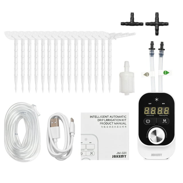 Dispositivo de riego automático JAKEMY Kit de riego por goteo automático inteligente Dispositivo de riego de plantas de sincronización inteligente Sistema de riego por goteo Riego regular Riego de sin JAKEMY Dispositivo de riego automático