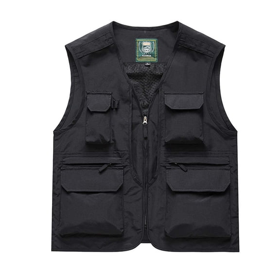 BSDJILFG 50% ,Vest Coat for Men Casual Solid Color Multiple Pockets Big and Tall Camping Travelling Hiking Fishing Outdoor Sports Photography Leisure Coat M-5XL