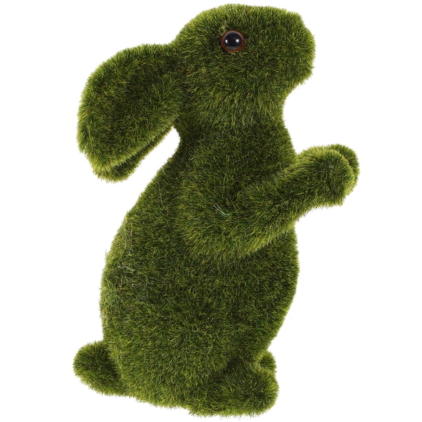 Conejo de Pascua artificial de musgo, figura decorativa de conejo de Pascua, decoración de Pascua