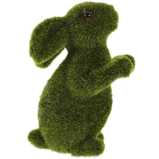Conejo de Pascua artificial de musgo, figura decorativa de conejo de Pascua, decoración de Pascua