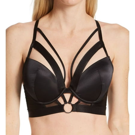 

Women s Pour Moi 23801 Contradiction Obsessed Padded Push Up Longline Bra (Black 30C)