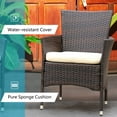 thumbnail image 6 of Outdoor Conversation Chairs, Set of 2, All Weather Chairs Set for Outside, Patio Brown Rattan Armchairs with Removable Beige Cushions, for Backyard, Deck, Poolside, Porch, D7087, 6 of 10