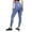 Blue, variant on HUITKMM Cotton Leggings for Women Women's Washed Seamless Peach Tight Yoga Pants