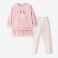 thumbnail image 2 of Agkizg Girls Clothing Sets Toddler Girls Outfit Sets Long Sleeve Crew Neck Graphic Print Fleece Hoodie and Tight Elastic Pants 2 Piece Fall Winter Outfit Sets, 2 of 5