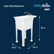 UTILITYSINKS Freestanding Utility Sink - Swing Faucet and Quick Connect Drain - 18 in
