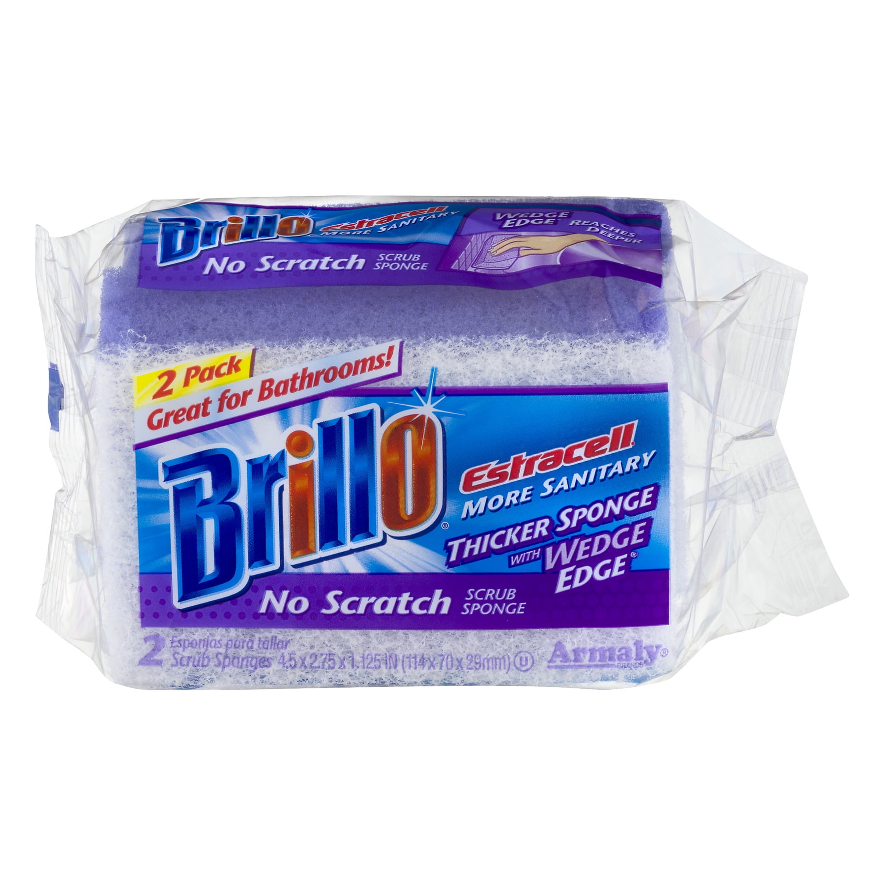 Brillo Estracell No Scratch Scrub Sponge with Wedge Edge 3-Count Brillo Estracell No Scratch Scrub Sponge with Wedge Edge 3-Count