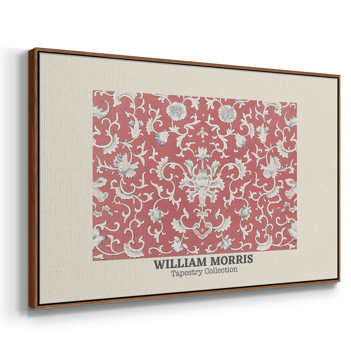 Vintage Abstract Print-LI Framed in Walnut Wood Gallery Wrapped Canvas 25 in. x 37 in.
