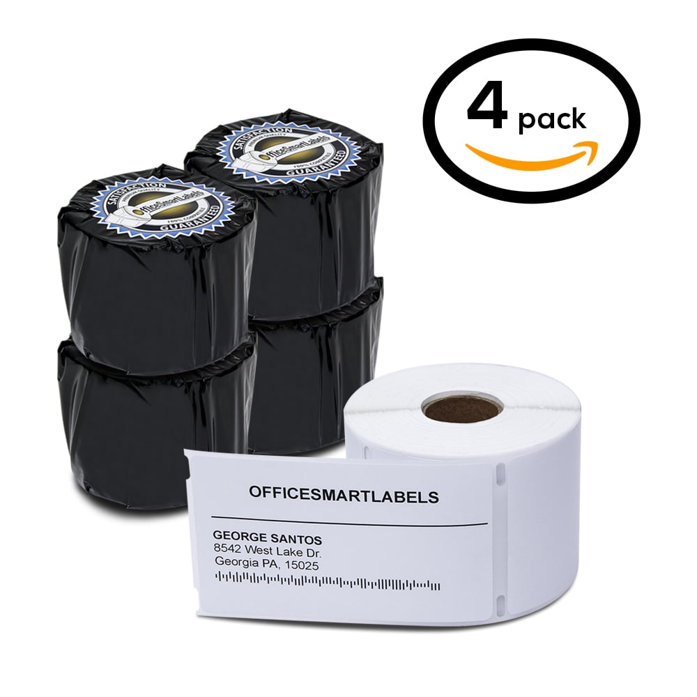 30256 4 Rolls Dymo-Compatible Large Shipping Labels 59 mm x 102 mm 2-5/16 x 4 300/Roll for LabelWriter 400 450 Duo Twin Turbo 4XL Printer 
