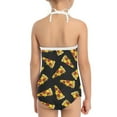thumbnail image 5 of FOR U DESIGNS Pizza One Piece Bathing Suits for Girls 3-4 Years Old Quick Dry Off Shoulder Swimwear for Beach Swimming Pool Fashion Kids Toddlers Swimsuit, 5 of 6