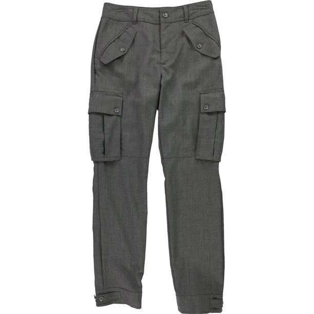 Ralph Lauren Womens Wool Twill Straight Leg Cargo Casual Pants, moderngrey, 2