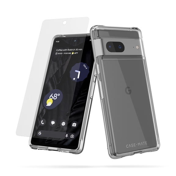 Case-Mate Tough Series Google Pixel 7a Case (Clear) with FlexiShield Screen Protector