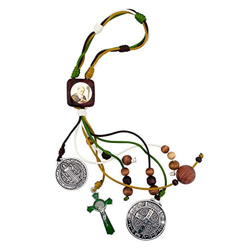 12" Saint Benedict Home Blessing Ornament | 3 Colors | Fits on Your Door Handle or Can Be Hung on Hook | Christian Home Goods (Green)