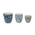 thumbnail image 1 of Set de 3 Mini Pots de Jardinière en Céramique Bleu et Blanc, 1 of 3